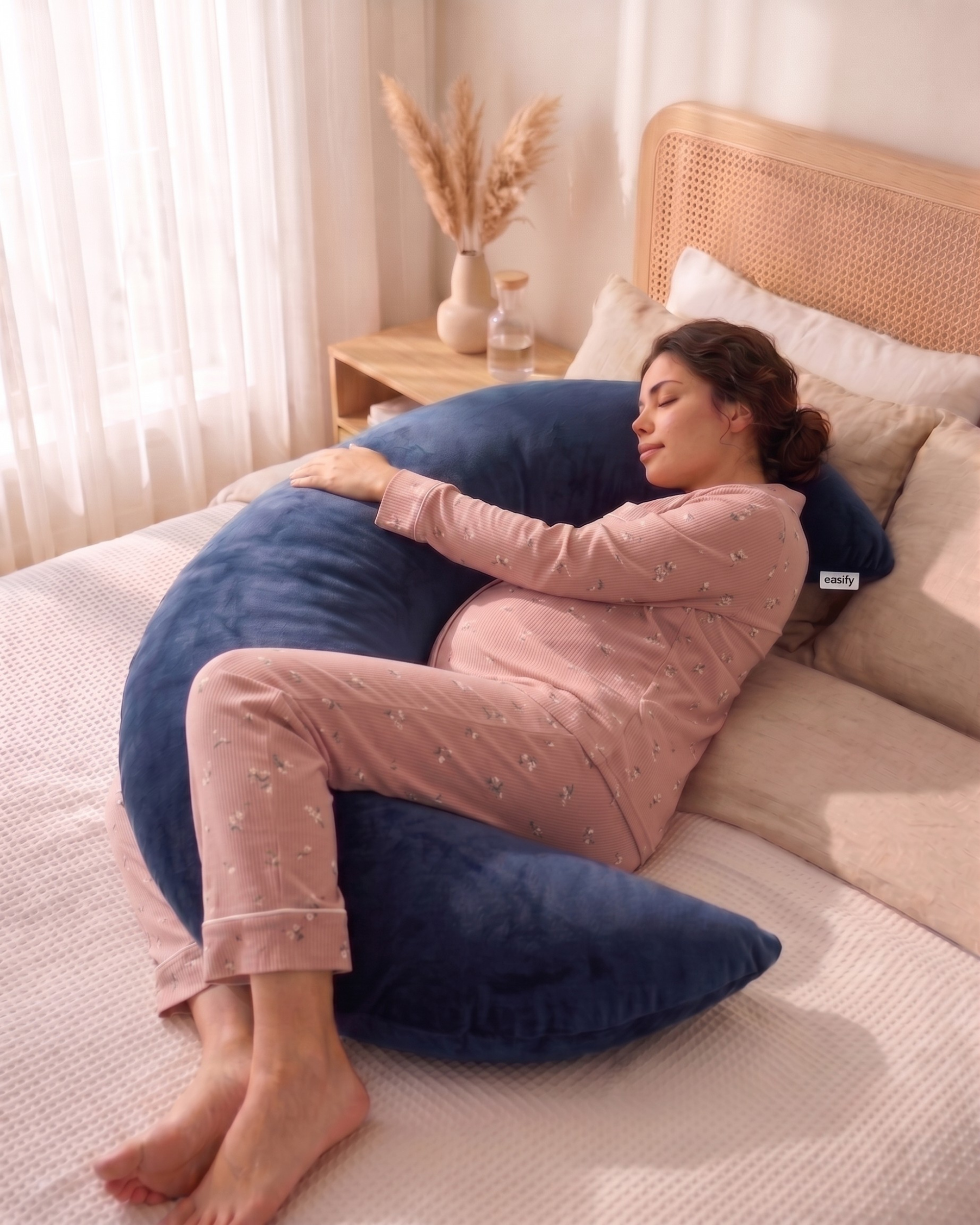 Pregnant woman resting with Easify Moonpillow