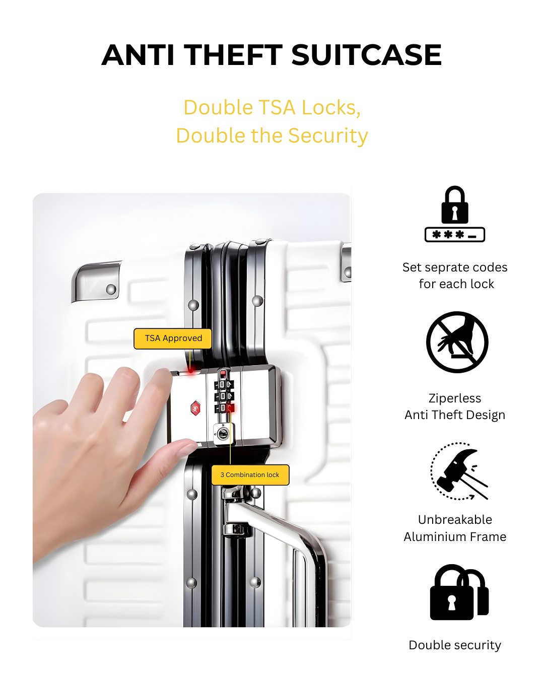 Easify Anti-Theft Zipperless Suitcase