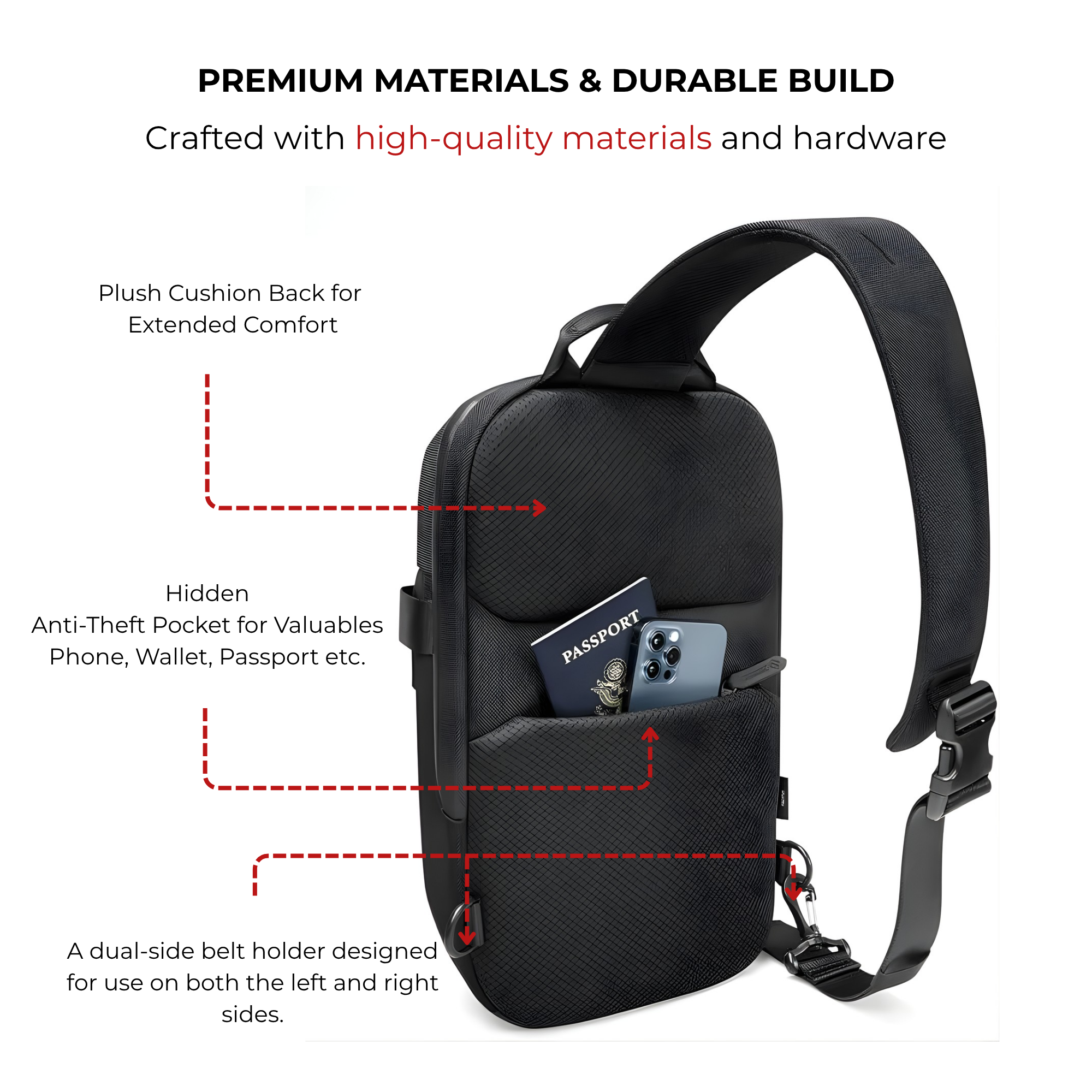 Easify Sling Bag MAX - 5L (11 Inch) - Black