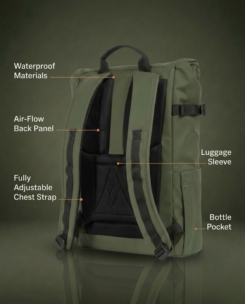 Easify Waterproof Rolltop Backpack